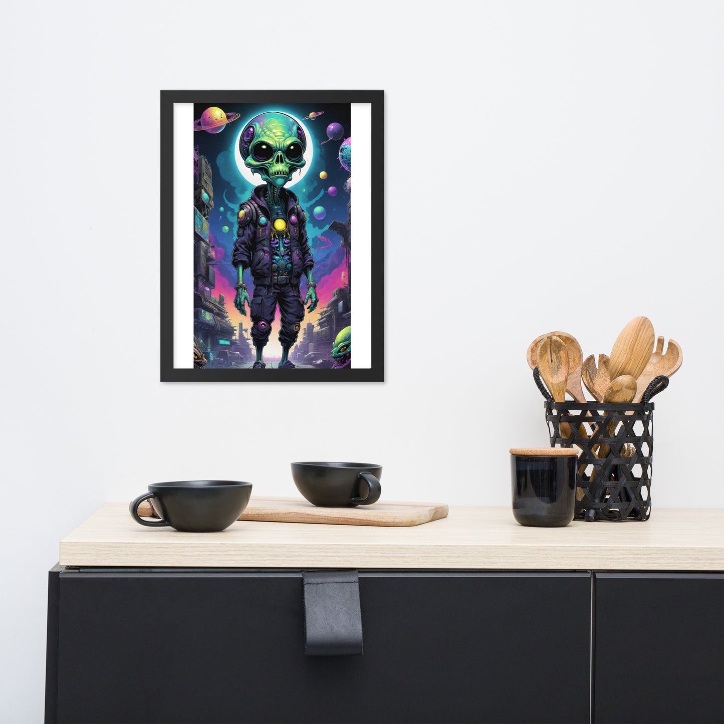 Framed alien poster