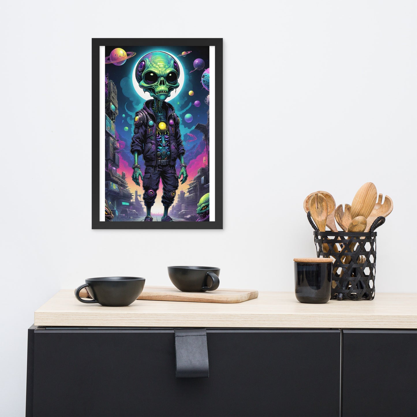 Framed alien poster