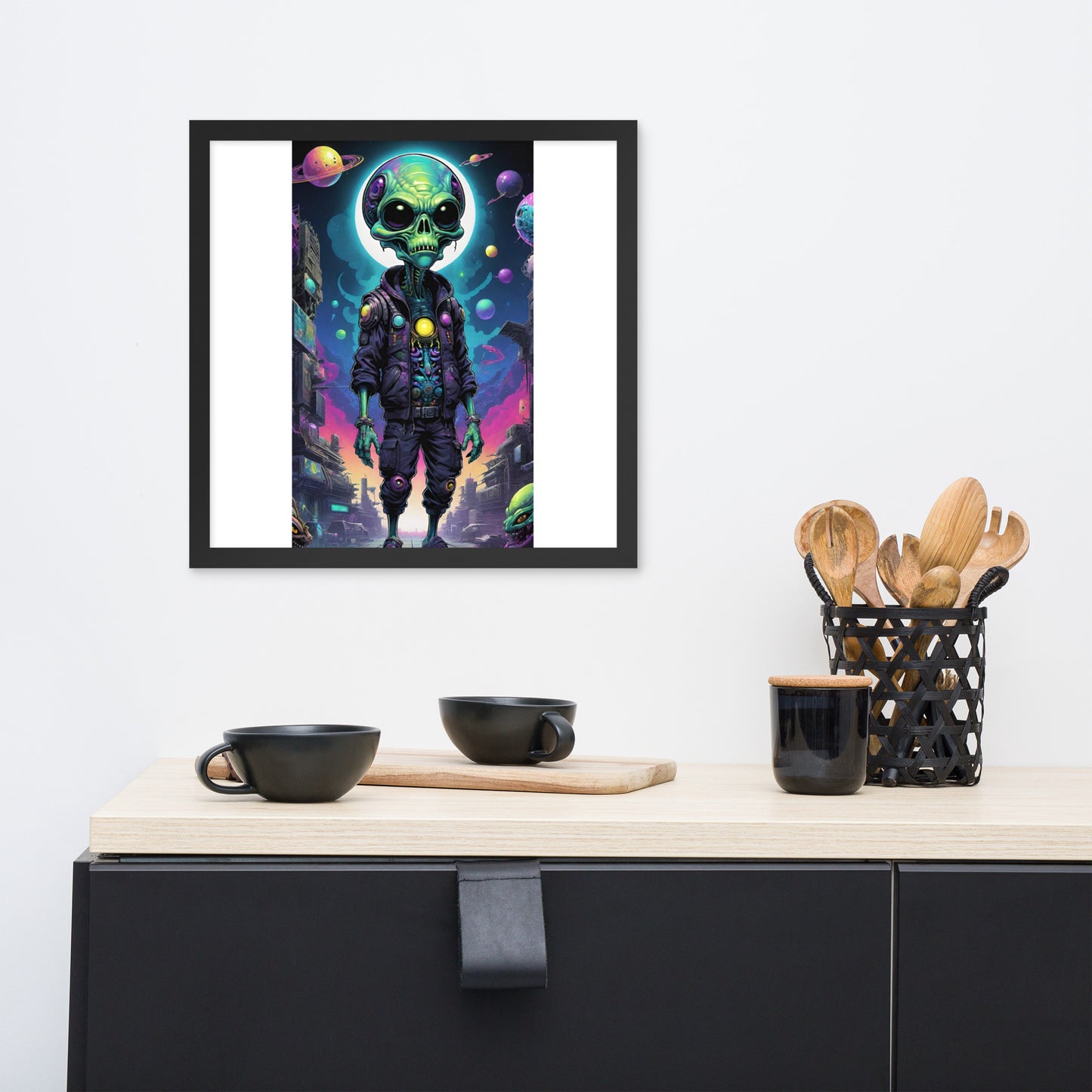 Framed alien poster