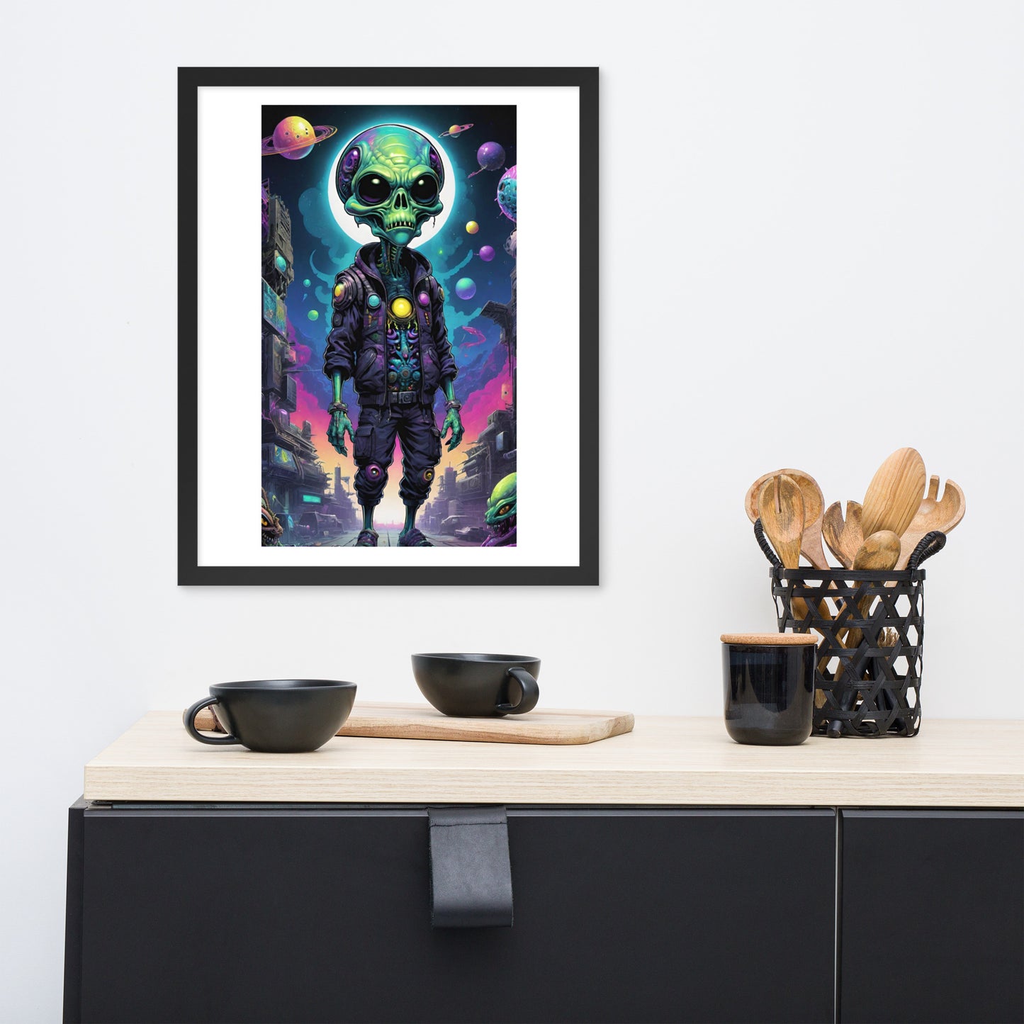 Framed alien poster