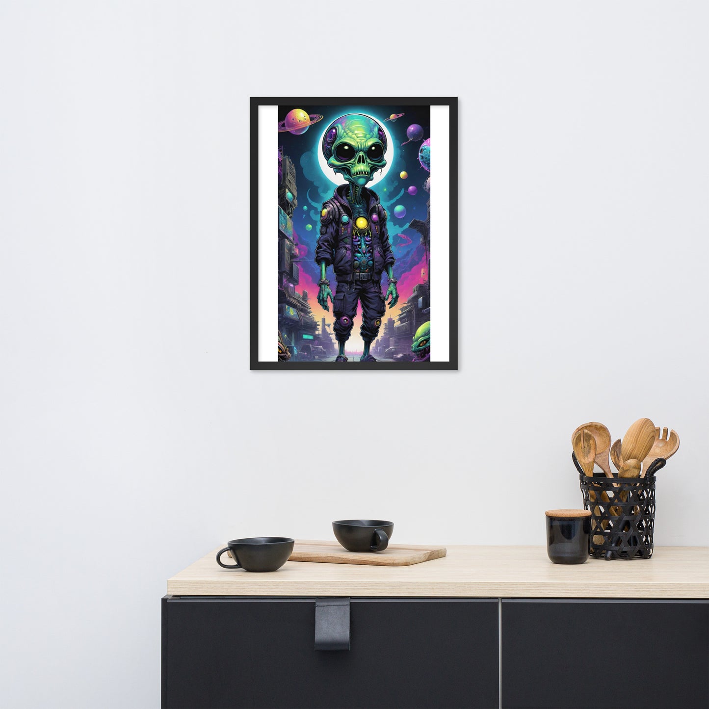 Framed alien poster