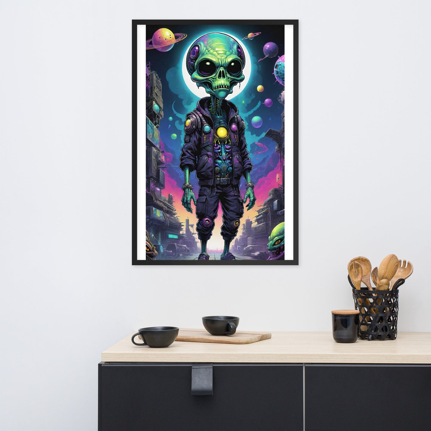 Framed alien poster